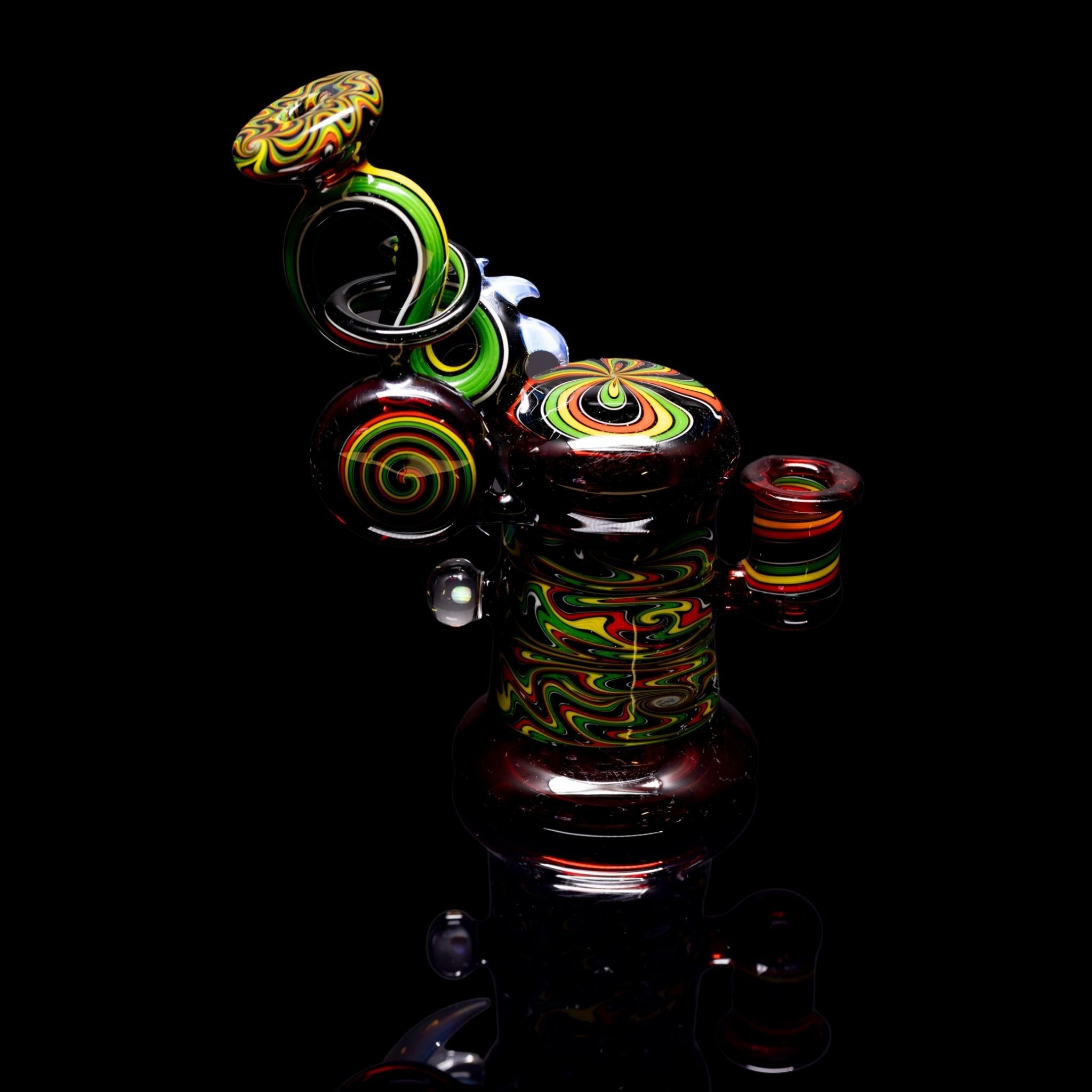 Pomegranate Paired with Rasta Galaxy Tubing